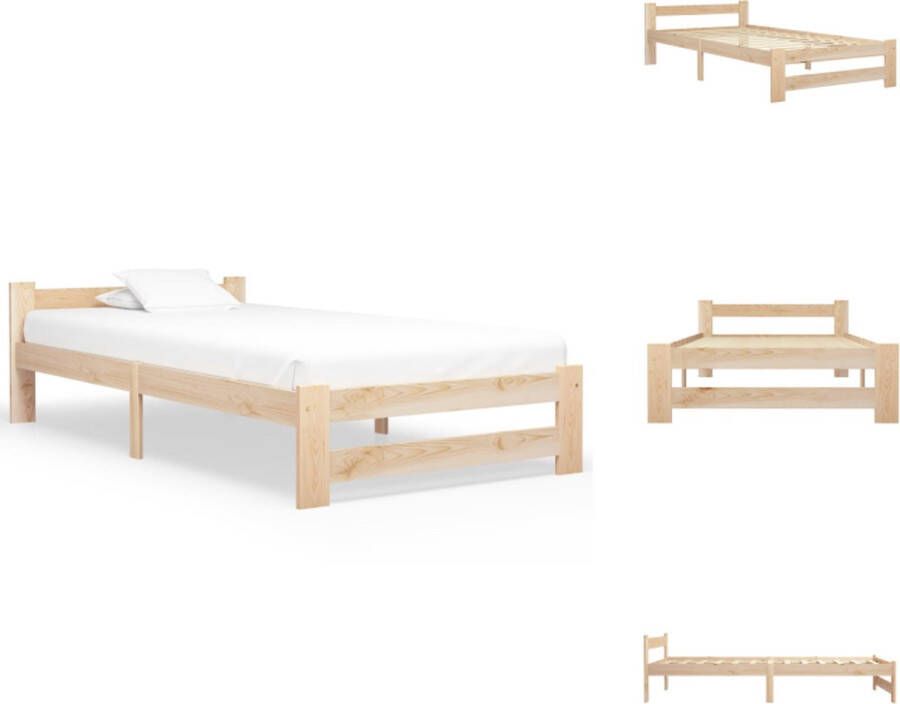 VidaXL Bedframe Massief grenenhout 204 x 107 x 55 cm Geschikt voor 100 x 200 cm matras Montage vereist Bed