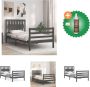 VidaXL Bedframe Massief grenenhout Multiplex lattenbodem Grijs 205.5 x 95.5 x 100 cm Geen matras inbegrepen Montage vereist Bed Inclusief Houtreiniger en verfrisser - Thumbnail 5