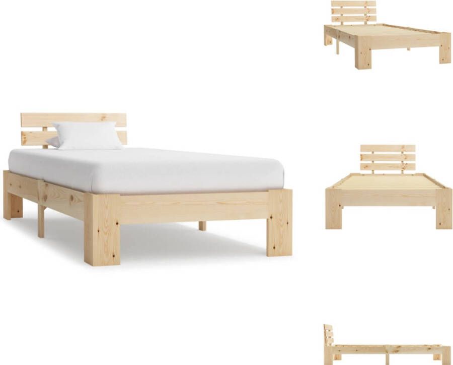 VidaXL Houten Bedframe Onbekend Bedframe 206 x 106 x 66 cm Massief grenenhout Bed - Foto 5