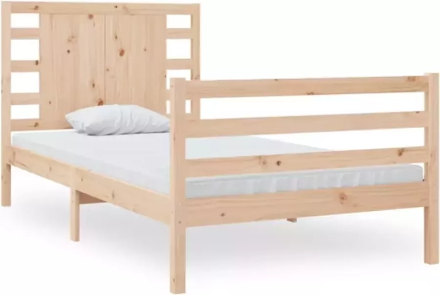 VidaXL -Bedframe-massief-grenenhout-zwart-75x190-cm-Small-Single - Foto 2