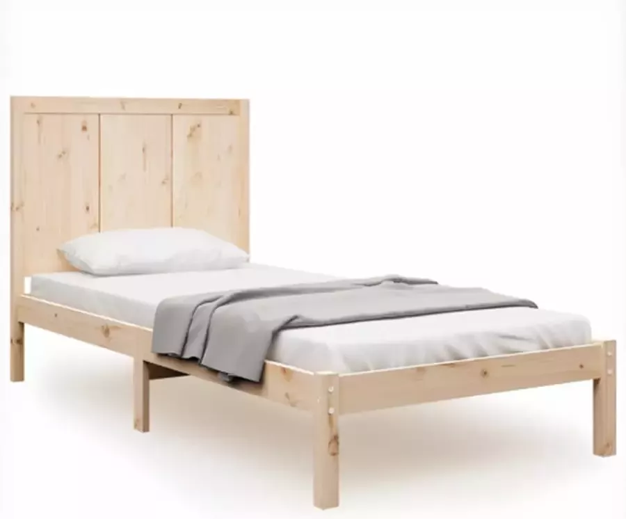 VidaXL -Bedframe-massief-grenenhout-zwart-75x190-cm-Small-Single - Foto 3