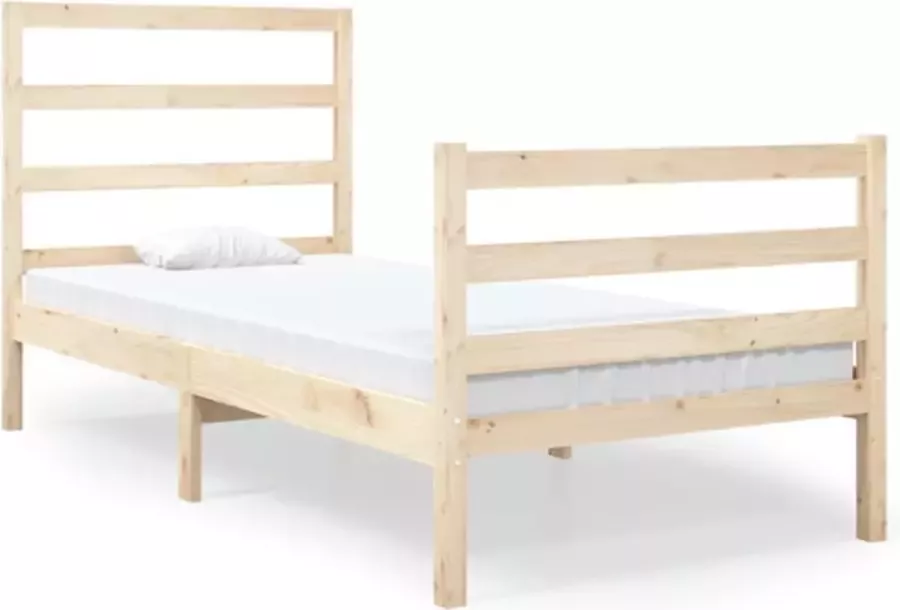 VidaXL -Bedframe-massief-grenenhout-zwart-75x190-cm-Small-Single - Foto 2