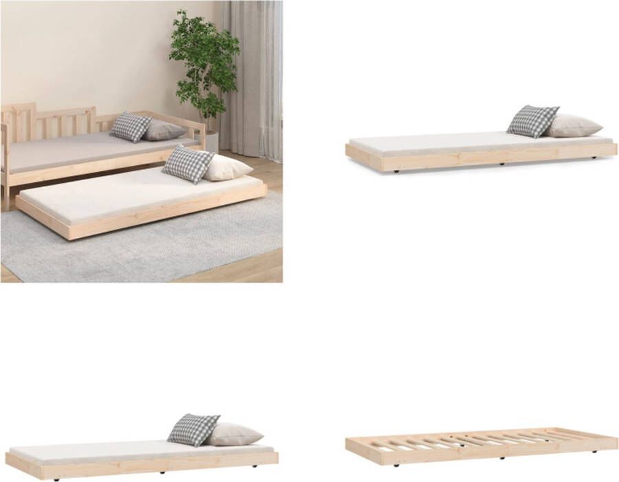VidaXL Bedframe zonder matras massief grenenhout 75x190 cm Bedframe Bedframes Eenpersoonsbed Bed - Foto 2
