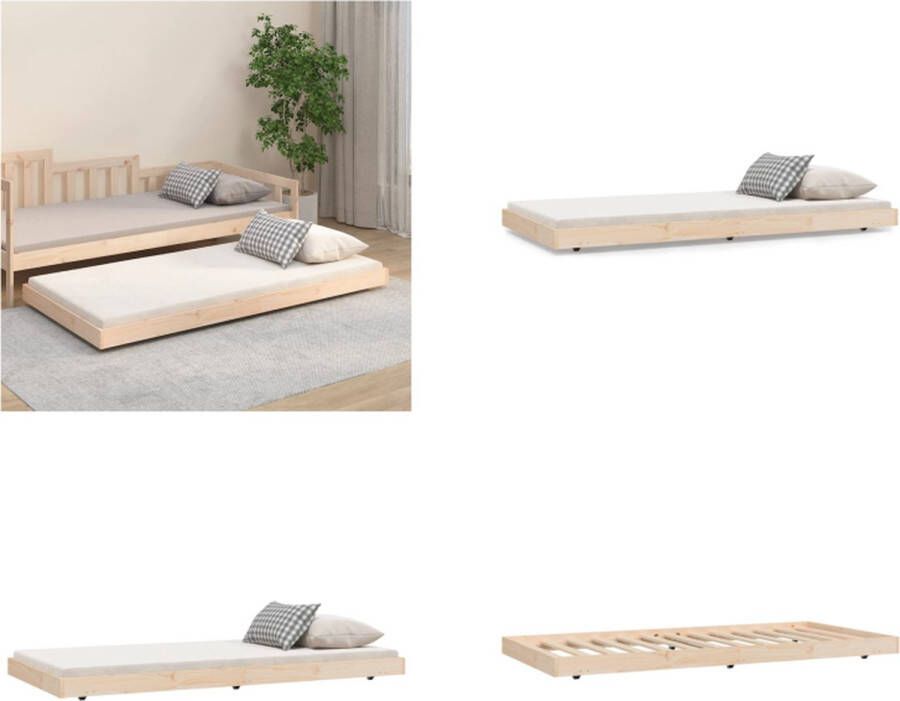 VidaXL Bedframe massief grenenhout 75x190 cm Bedframe Bedframes Eenpersoonsbed Bed