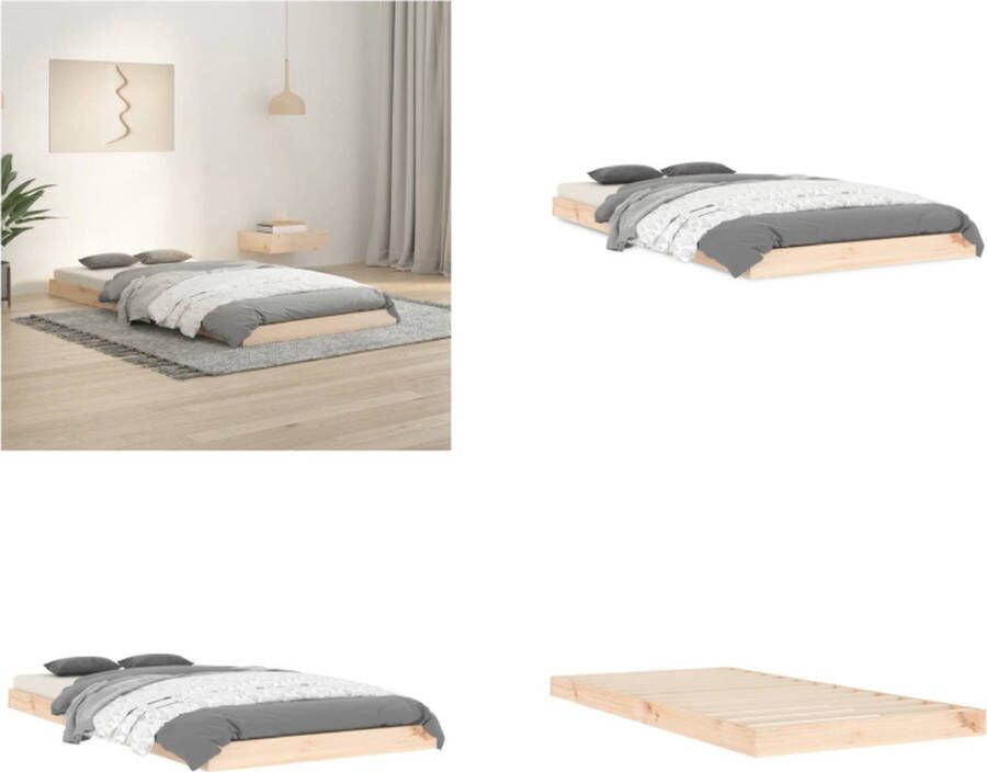 vidaXL Bedframe massief grenenhout 90x190 cm 3FT Single Bedframe Bedframes Eenpersoonsbed Bed