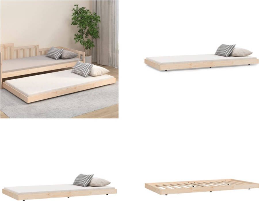 VidaXL Bedframe zonder matras massief grenenhout 90x200 cm Bedframe Bedframes Eenpersoonsbed Bed - Foto 2