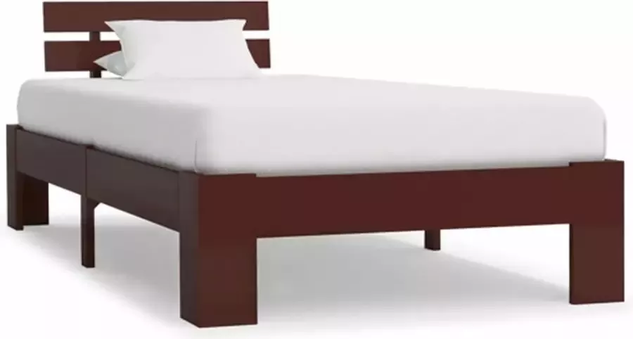 VidaXL -Bedframe-massief-grenenhout-donkerbruin-100x200-cm - Foto 2