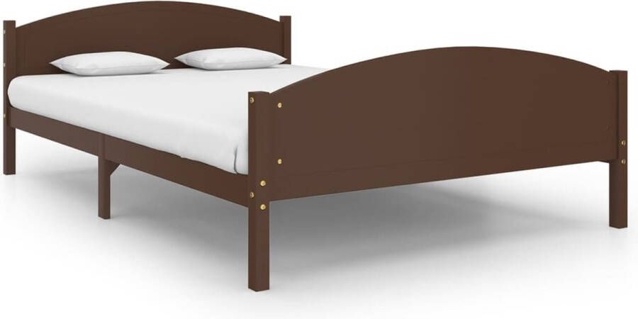 VidaXL -Bedframe-massief-grenenhout-donkerbruin-140x200-cm - Foto 2