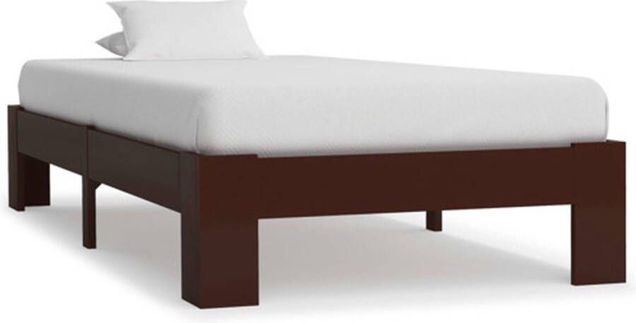 VidaXL -Bedframe-massief-grenenhout-donkerbruin-90x200-cm - Foto 4