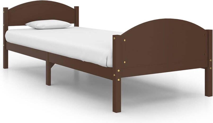 VidaXL -Bedframe-massief-grenenhout-donkerbruin-90x200-cm - Foto 2