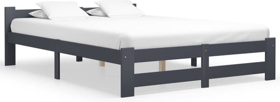 VidaXL Bedframe Massief Grenenhout 120x200 cm Massief Houten Bed Frame Grenenhout Bedframe Donkere Grijze Bedframe Tweepersoons Bedframe Boxspring Bedframe 120x200 Slaapcomfort Design Bedframe Moderne Bedframe - Foto 2
