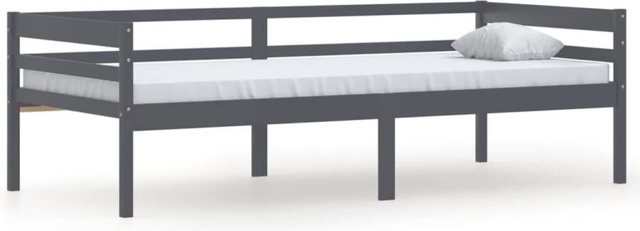 VidaXL -Bedframe-massief-grenenhout-donkergrijs-90x200-cm - Foto 3