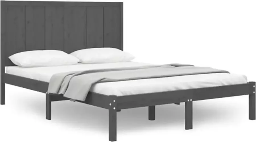 VidaXL -Bedframe-massief-grenenhout-grijs-120x190-cm-4FT-Small-Double - Foto 2