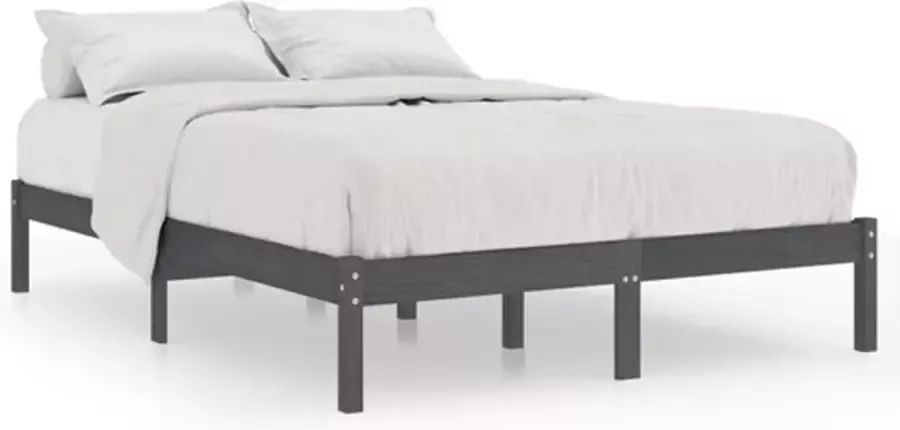 VidaXL -Bedframe-massief-grenenhout-grijs-120x200-cm - Foto 2