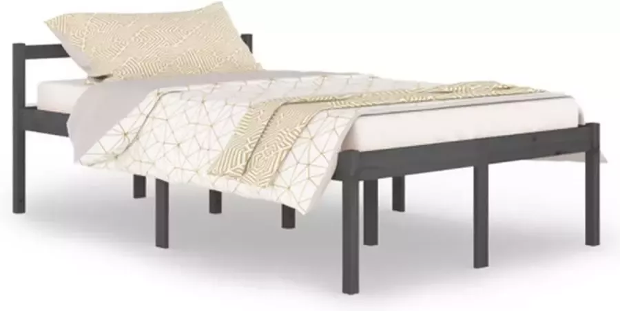 VidaXL -Seniorenbed-massief-grenenhout-grijs-120x200-cm - Foto 5