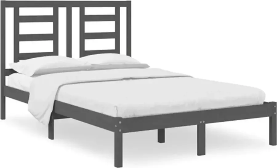 VidaXL -Bedframe-massief-grenenhout-grijs-120x200-cm - Foto 3