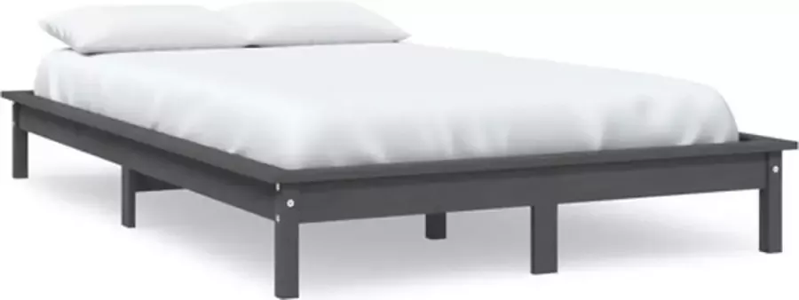 VidaXL -Bedframe-massief-grenenhout-grijs-120x200-cm - Foto 2