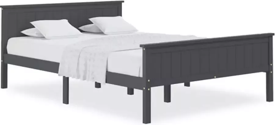 VidaXL -Bedframe-massief-grenenhout-grijs-120x200-cm - Foto 3