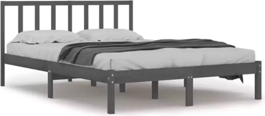 VidaXL -Bedframe-massief-grenenhout-grijs-120x200-cm - Foto 3