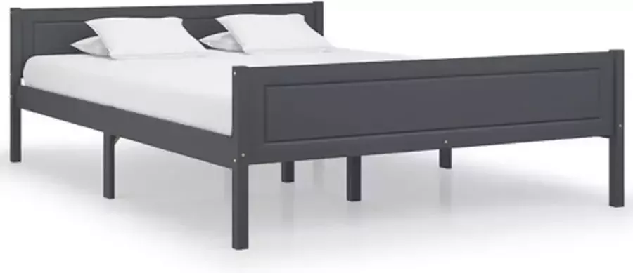 VidaXL -Bedframe-massief-grenenhout-grijs-120x200-cm - Foto 2