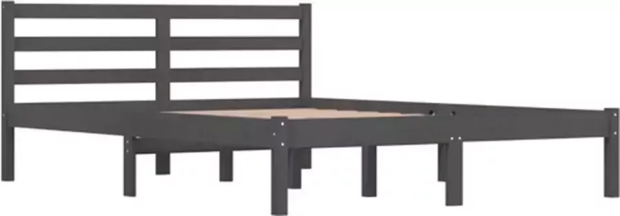 VidaXL -Bedframe-massief-grenenhout-grijs-135x190-cm-4FT6-Double - Foto 16