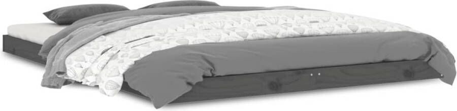 VidaXL -Bedframe-massief-grenenhout-grijs-135x190-cm-4FT6-Double - Foto 17
