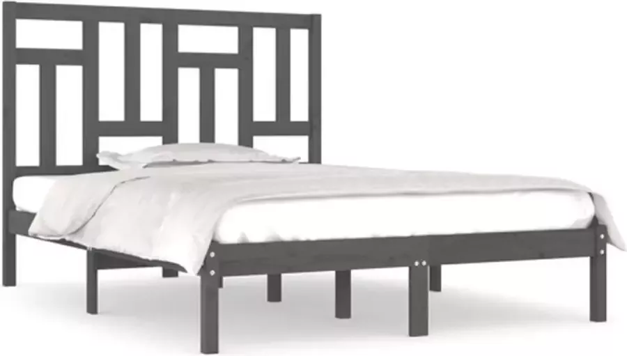 VidaXL -Bedframe-massief-grenenhout-grijs-140x200-cm - Foto 5