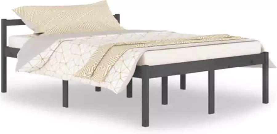 VidaXL -Seniorenbed-massief-grenenhout-grijs-140x200-cm - Foto 3