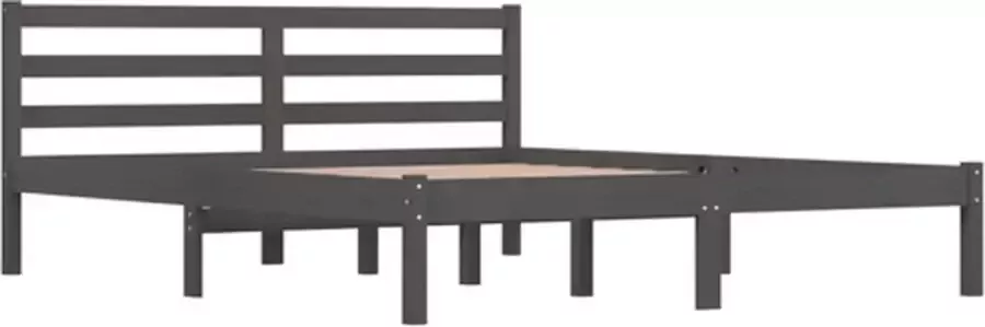 VidaXL -Bedframe-massief-grenenhout-grijs-150x200-cm-5FT-King-Size - Foto 4