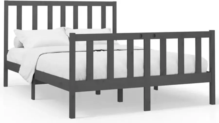VidaXL -Bedframe-massief-grenenhout-grijs-160x200-cm - Foto 3