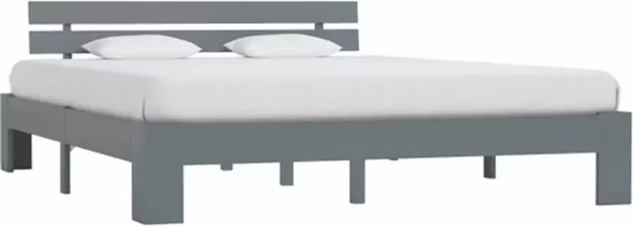 VidaXL -Bedframe-massief-grenenhout-grijs-180x200-cm - Foto 2