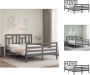 VidaXL Bedframe Massief Grenenhout Grijs 195.5 x 145.5 x 100 cm Multiplex lattenbodem Bed - Thumbnail 1