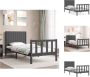 VidaXL Bedframe Massief Grenenhout Grijs 195.5 x 95.5 x 100 cm Multiplex lattenbodem Bed - Thumbnail 1