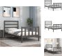 VidaXL Bedframe Massief Grenenhout Grijs 195.5 x 95.5 x 100 cm Multiplex lattenbodem Bed - Thumbnail 2