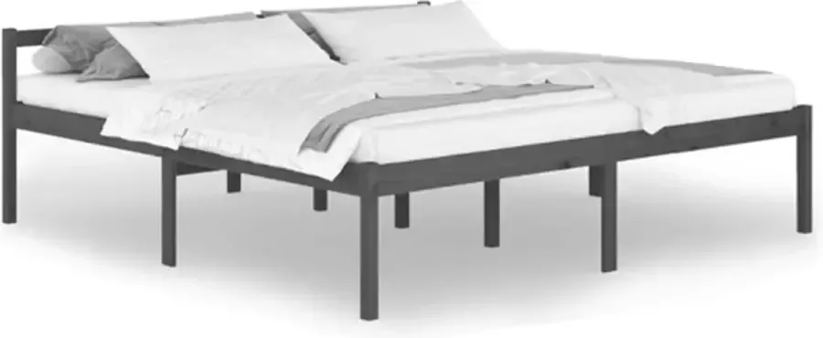 VidaXL -Seniorenbed-massief-grenenhout-grijs-200x200-cm - Foto 7