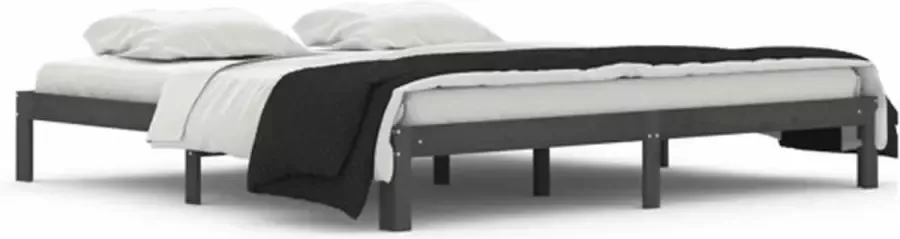 VidaXL -Bedframe-massief-grenenhout-grijs-200x200-cm - Foto 3