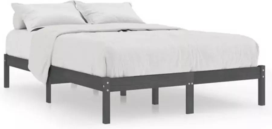 VidaXL -Bedframe-massief-grenenhout-grijs-200x200-cm - Foto 2