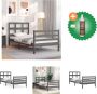 VidaXL Bedframe Massief grenenhout Multiplex lattenbodem Grijs 205.5 x 95.5 x 100 cm Geen matras inbegrepen Montage vereist Bed Inclusief Houtreiniger en verfrisser - Thumbnail 8