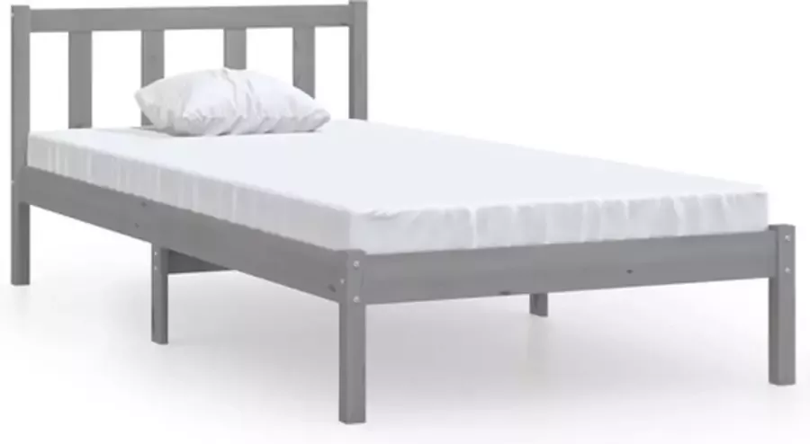 VidaXL -Bedframe-massief-grenenhout-grijs-75x190-cm-2FT6-Small-Single - Foto 3