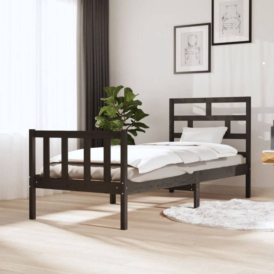 VidaXL -Bedframe-massief-grenenhout-grijs-75x190-cm-2FT6-small-single
