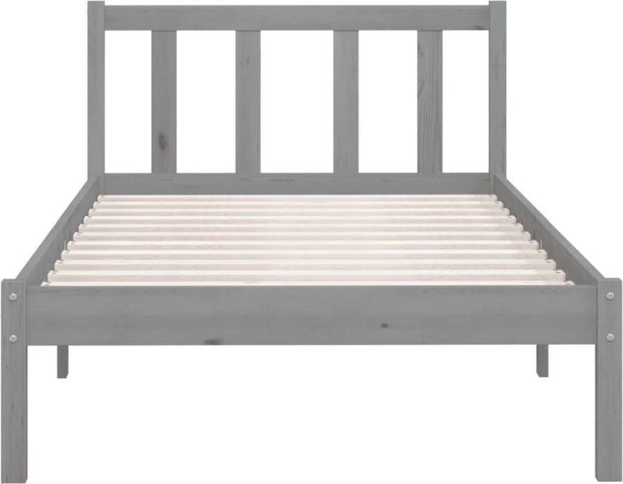 VidaXL -Bedframe-massief-grenenhout-grijs-75x190-cm-2FT6-Small-Single - Foto 2