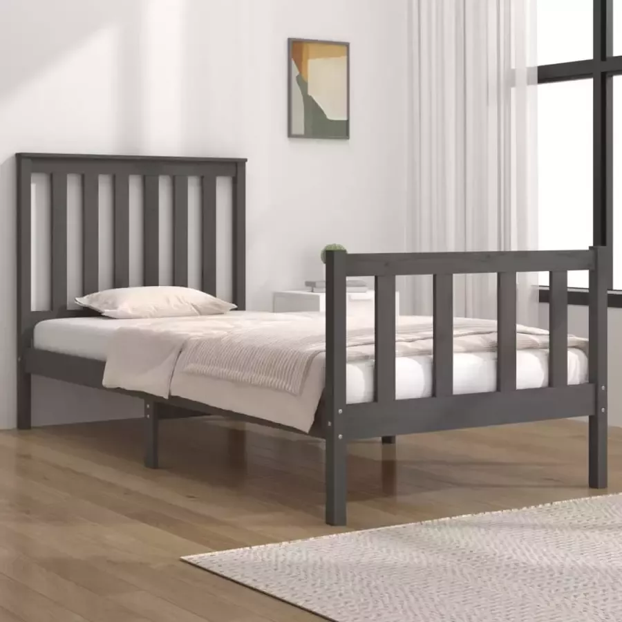 VidaXL -Bedframe-massief-grenenhout-grijs-75x190-cm-2FT6-small-single
