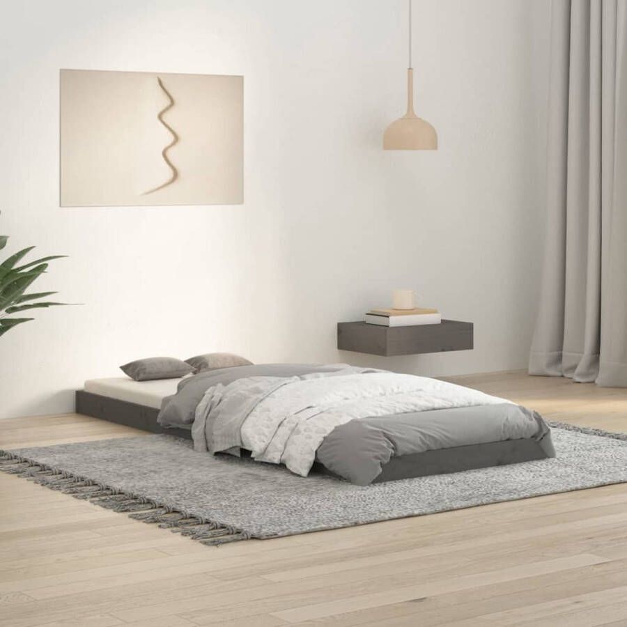 VidaXL -Bedframe-massief-grenenhout-grijs-75x190-cm-2FT6-Small-Single - Foto 2