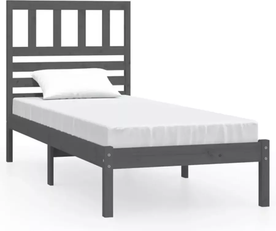 VidaXL -Bedframe-massief-grenenhout-grijs-90x190-cm-3FT-single - Foto 3