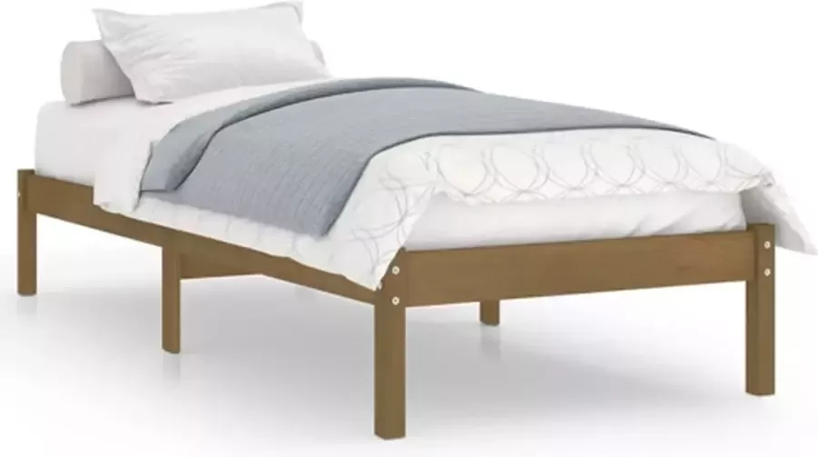 VidaXL -Bedframe-massief-grenenhout-honingbruin-100x200-cm - Foto 2