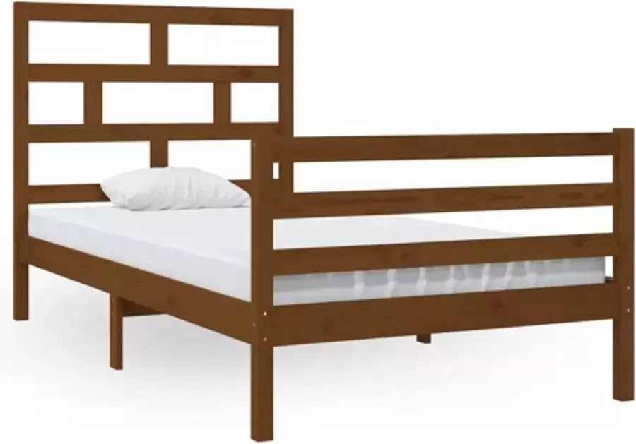 VidaXL -Bedframe-massief-grenenhout-honingbruin-100x200-cm - Foto 3