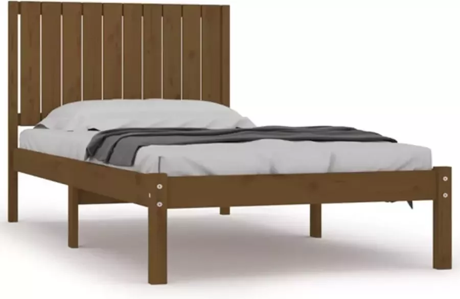 VidaXL -Bedframe-massief-grenenhout-honingbruin-100x200-cm - Foto 3