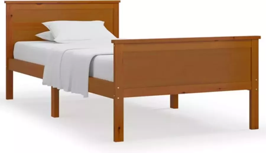 VidaXL -Bedframe-massief-grenenhout-honingbruin-100x200-cm - Foto 2