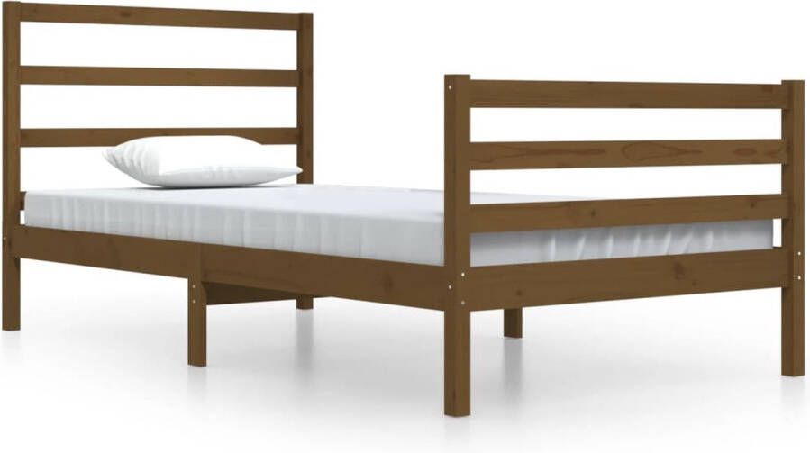 VidaXL -Bedframe-massief-grenenhout-honingbruin-100x200-cm - Foto 3