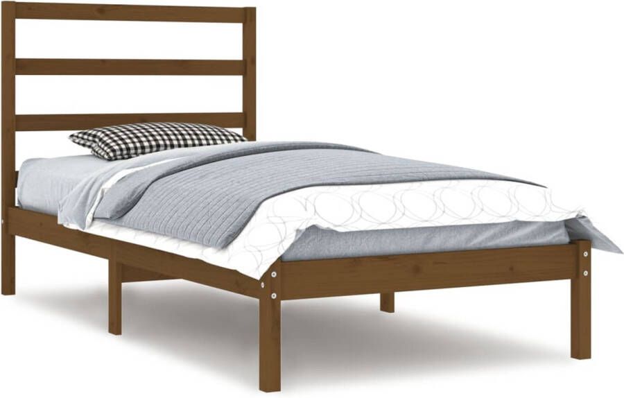 VidaXL -Bedframe-massief-grenenhout-honingbruin-100x200-cm
